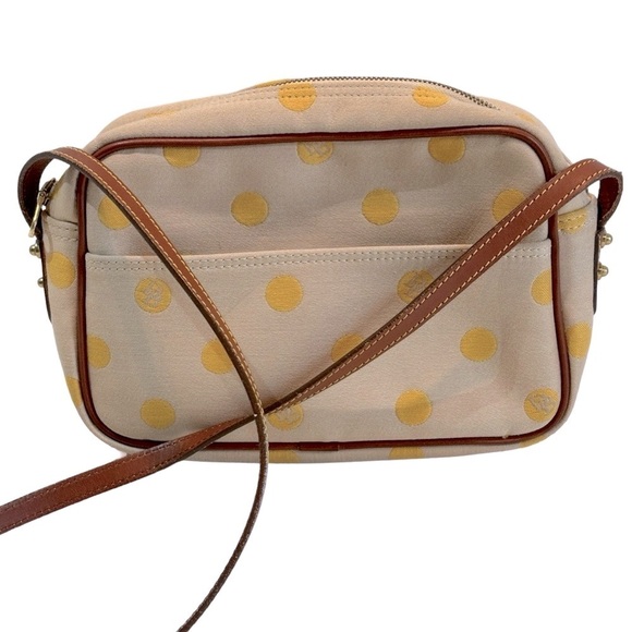 Vintage Dooney & Bourke Polka Dot Small Canvas Shoulder Crossbody Handbag‎ - Picture 1 of 16